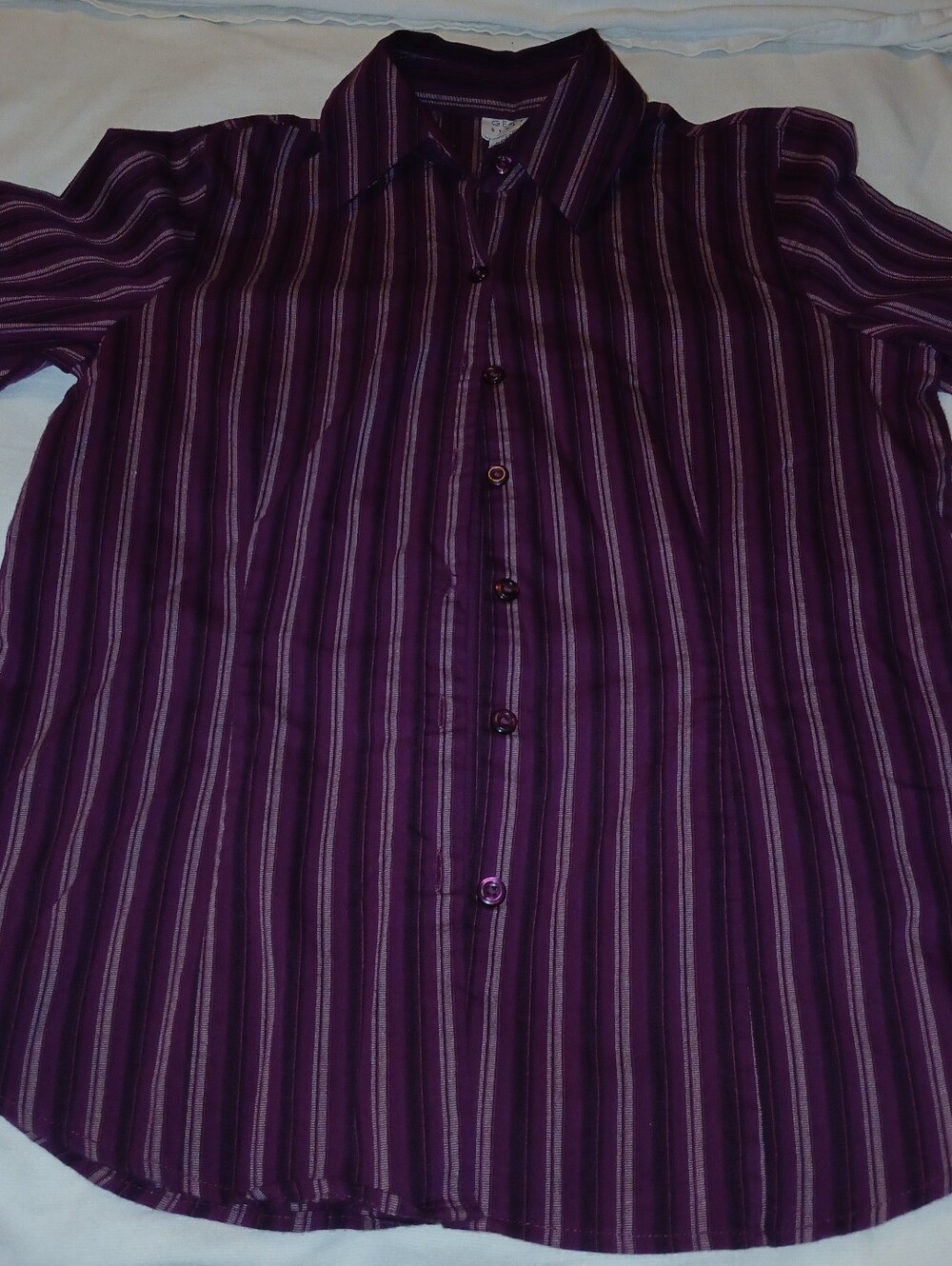 NWOT Women's Purple Stripe Button-Up Shirt.